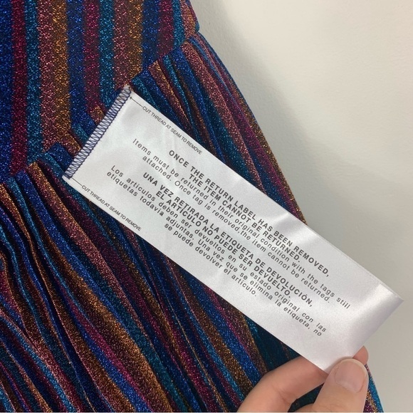 NWT Dress the Population Rosalie Strapless Metallic Chevron Dress Size XS - Picture 11 of 16